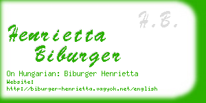 henrietta biburger business card